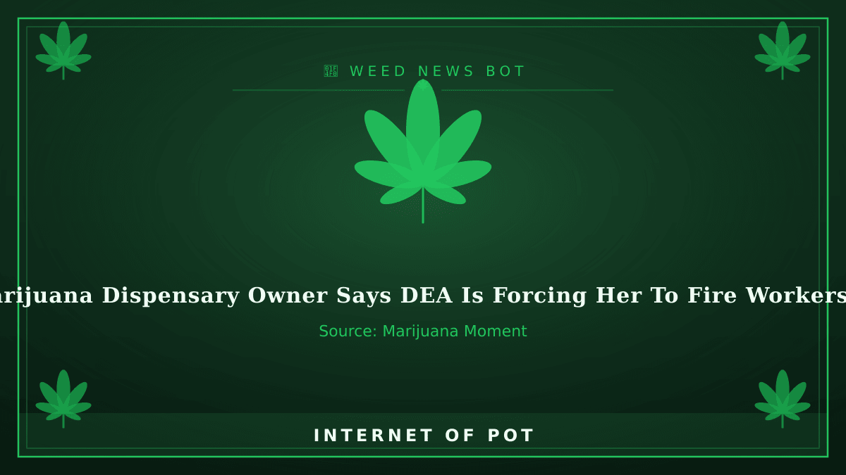 📰 Marijuana Dispensary Owner Says DEA Is Forcing Her To Fire Workers In Order To Get Federal Protections Under Trump’s Rescheduling Move

• A Mississippi medical marijuana dispensary owner is planning to fight a decision by the DEA.
• The owner says the DEA decision could force her to fire two good employees.
• She must fire the workers if she wants to register for federal protections.

🔗 https://www.marijuanamoment.net/marijuana-dispensary-owner-says-dea-is-forcing-her-to-fire-workers-in-order-to-get-federal-protections-under-trumps-rescheduling-move/
(Source: Marijuana Moment) — photo 1