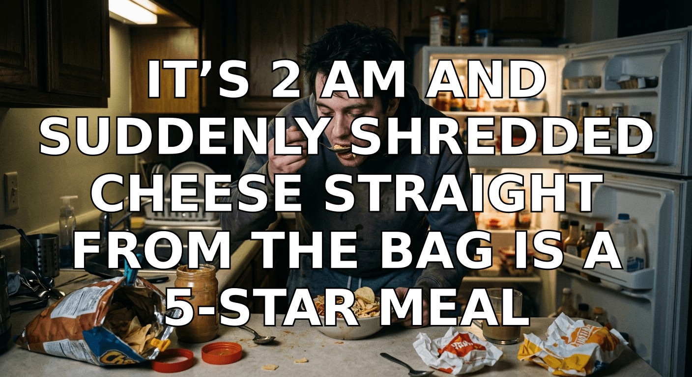 It’s 2 AM and suddenly shredded cheese straight from the bag is a 5-star meal | — photo 1