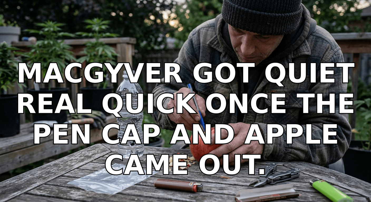 MacGyver got quiet real quick once the pen cap and apple came out. — photo 1